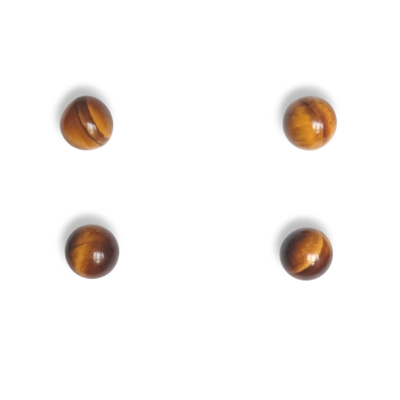 PENDIENTES BOLA OJO DE TIGRE Y PLATA