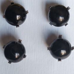 PENDIENTES BOLA SHUNGITA GARRA PLATA