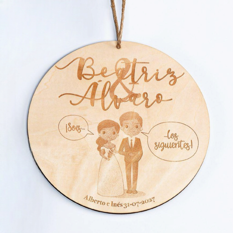 CARTEL MADERA "SOIS LOS SIGUIENTES" PERSONALIZADO