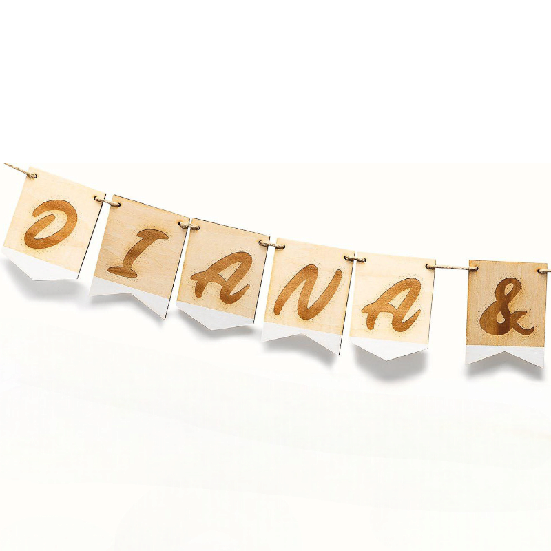 GUIRNALDA MADERA NOMBRE NOVIOS