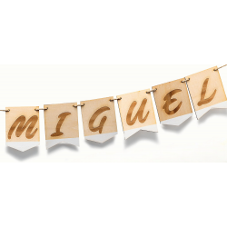 GUIRNALDA MADERA NOMBRE NOVIOS