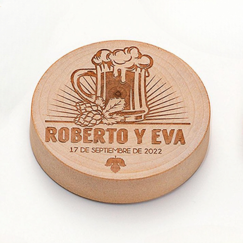 ABREBOTELLAS IMÁN MADERA PERSONALIZADO NOVIOS