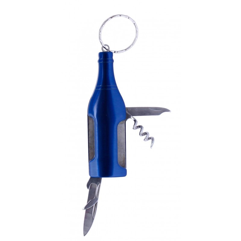 LLAVERO BOTELLA NAVAJA + MULTIUSOS EN CAJA AZUL