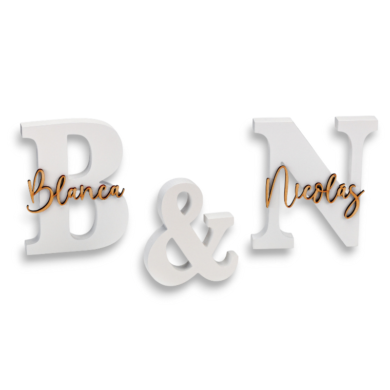 INICIALES MADERA BLANCA PERSONALIZADAS CON NOMBRES MADERA