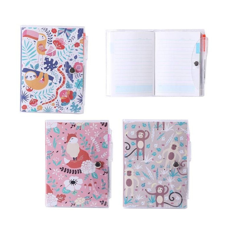 LIBRETA ZOO TROPICAL PVC CON BOLÍGRAFO