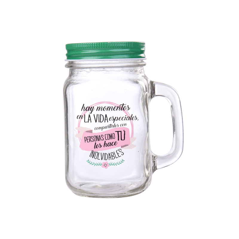 JARRA CRISTAL CON CAÑA "MOMENTOS ESPECIALES"